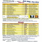 Calendario excursiones abril – junio 2016